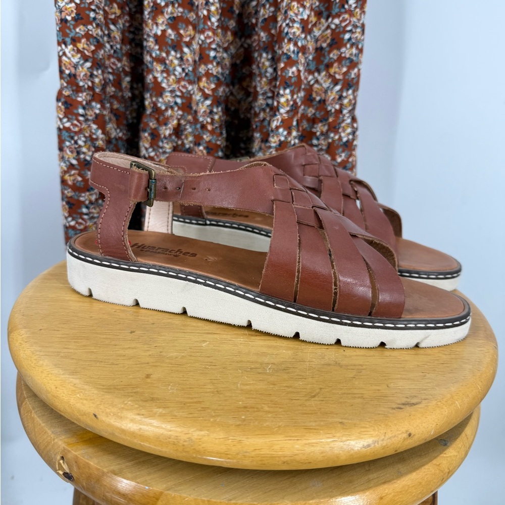 Huaraches by Bear Paw, caged woven , Brown Leather Sandals 10